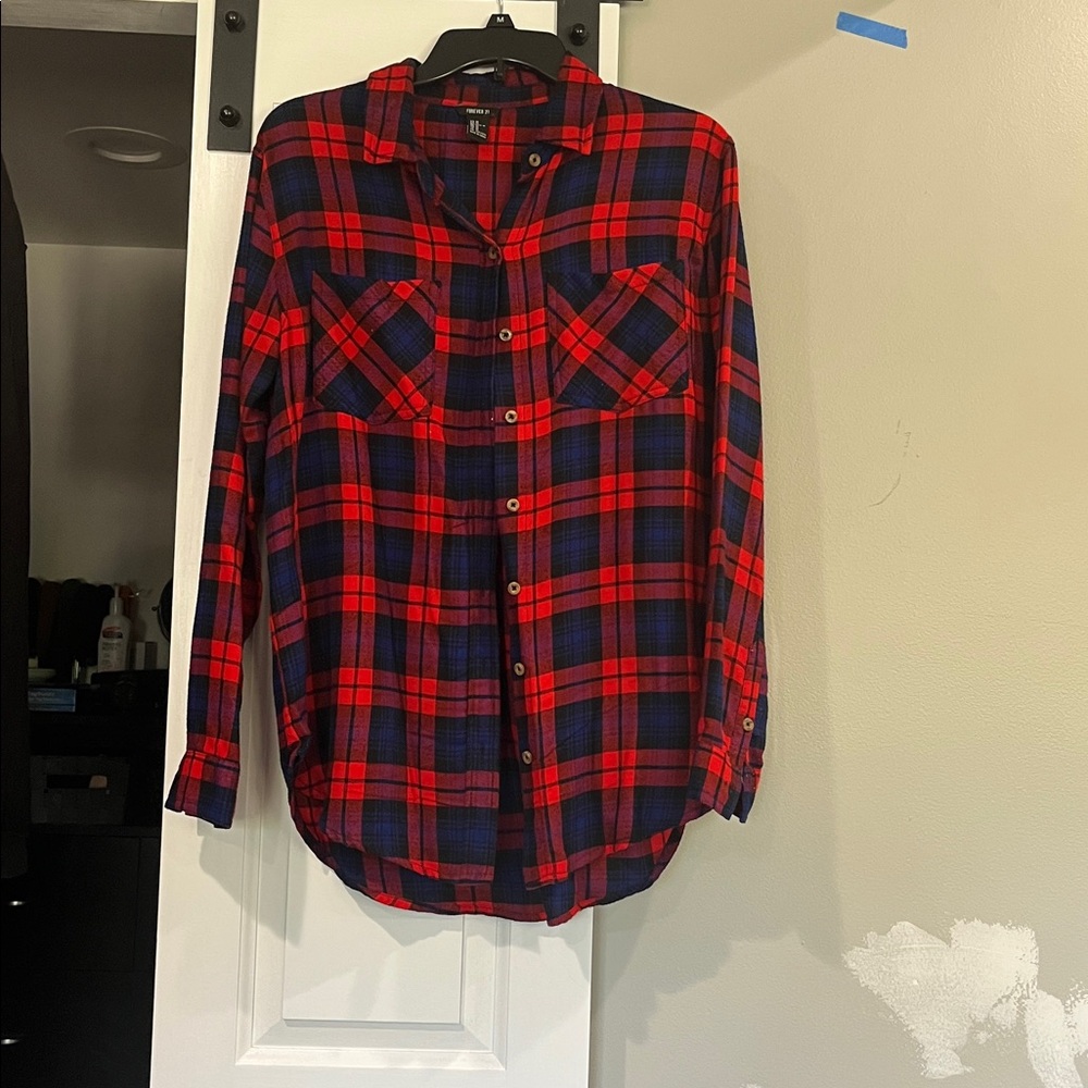 Forever 21 Red and Blue Plaid Shirt